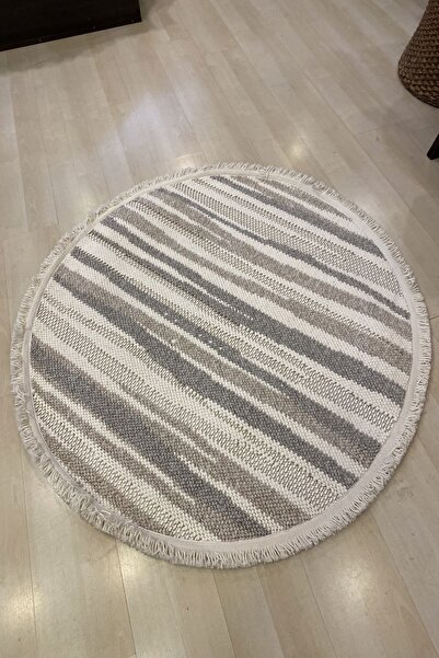 Eko Halı Motto Mot 02 Whıte Beıge 120*120 Cm Yuvarlak Halı