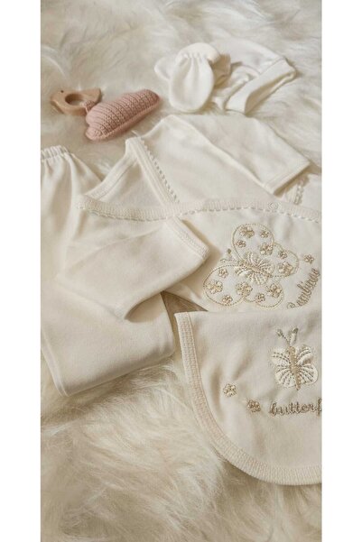 Bombinoo Baby Lotus %100 Pamuk 5 Parça Hastane Çıkışı Kelebek