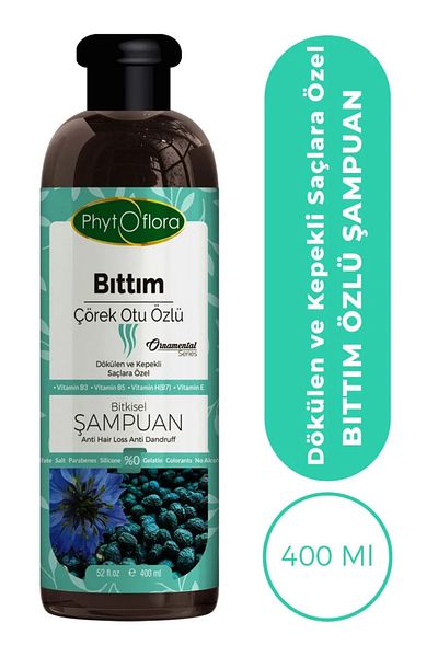 Phytoflora Herbal Shampoo with Bıttım Extract Special for Hair Falling and Dandruff 400 ml