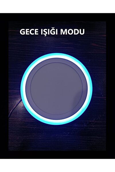 Viesteknoloji Modern Ledli Avize Tavana Sıfır Led Avize Panel Üç Renkli 24cm Çaplı Yüksek Işık Güçlü 18+6w