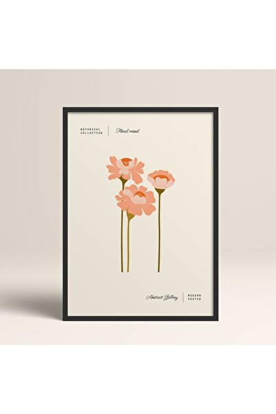 HOMEPACK Tablou cu rame din lemn negru Poster cu rame Decor artistic modern de perete (FLOWER163-BLACK-50X70)