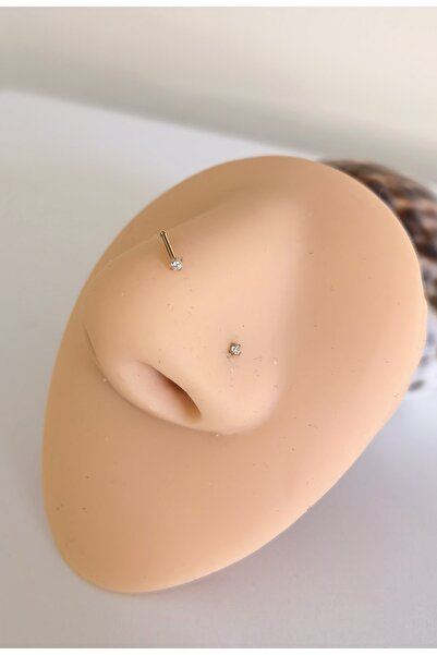 Bylin %100 Cerrahi Çelik Minik Zirkon Taşlı Hızma - Kalınlığı 0,8 Mm// Taş Ça...