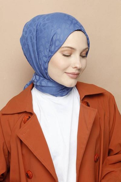 VALORSCARF شال كشمير بنمط النيلي بلوم