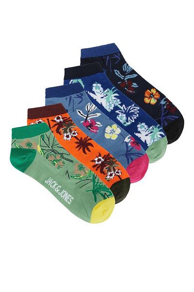 Jack & Jones Ανδρικές λευκές κάλτσες Jack Jones Vı Venice Short Sock 5 Pack 12234493 -01