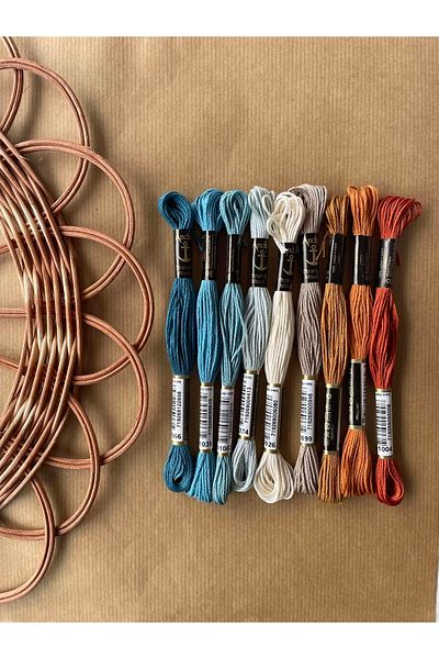 BibuPunch Bibu Anchor Muline Embroidery Floss Specially Selected Blue and Orange Shades