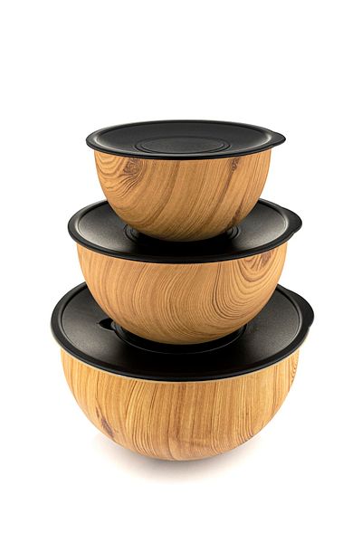 Bambum Brown Rose Wood - 3'' Metal Mixed Bowl