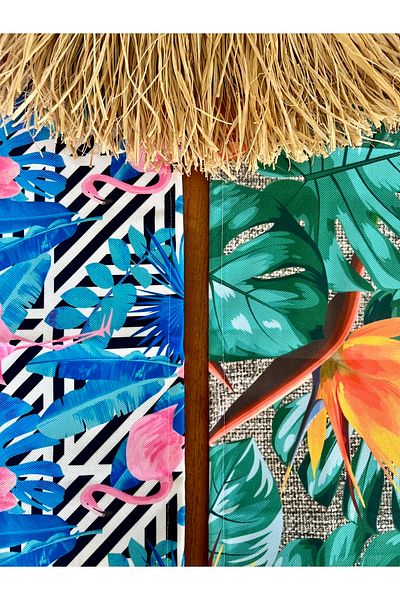 desen izmir Export Surplus, End of Season Promotion Buy 1 Get 1 Free Flamingo and Botanical Straw Pattern 2 Runner