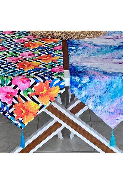 desen izmir Export Surplus, Special, End of Season Promotion Buy 1 Get 1 Free Colorful Flower and Waterfall Pattern 2 Pieces Runner