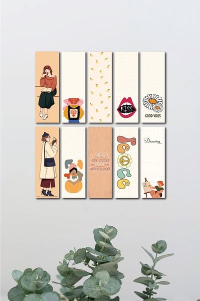 Paytak Moda Women's Peace Flower Design 10 Pieces Bookmark Set Pytkayrac47