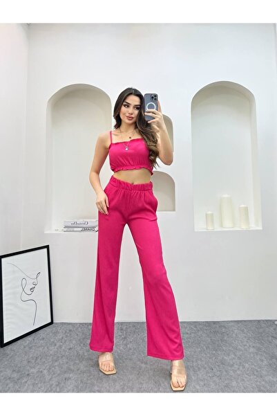 S&A Collectionn Ženska bluza i pantalone od seersucker tkanine Skraćeni kroj ...