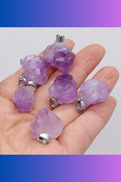 NBS Beautiful Naturel Stones Natural Stone Amethyst Necklace (Gives Positivity, Protects from Radiation) (With Chain)