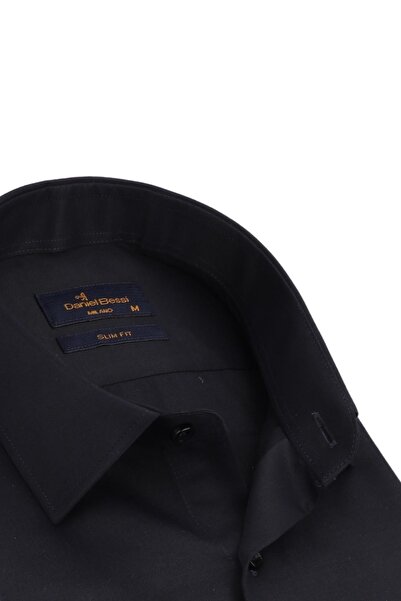 Daniel Bessi Slim Fit Uzun Kollu Lacivert Erkek Gömlek 480-015