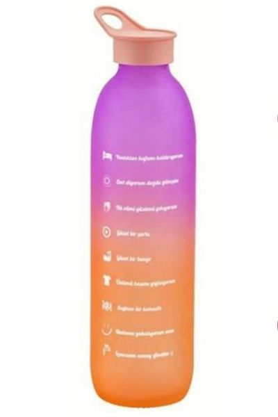 usin 1000 ml Capacity Orange Pink and Water Bottle Sports Mug - Double Color Motivational Water Bottle