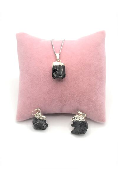 MIU Master Siyah Turmalin Taşı Kolye Ucu - Ham Işlenmemiş Doğal Taş (sertifik...