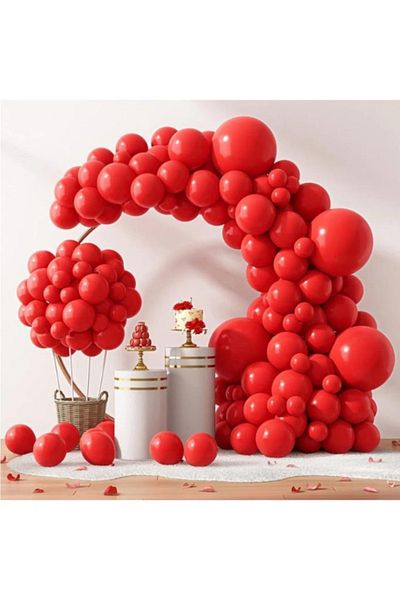 BeySüS 15 Pieces Red Balloons Birthday Party InDoor Decoration