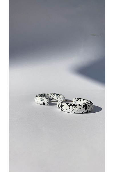 Glowear Atelier Dalmatian Detailed Women's Hoop Earrings