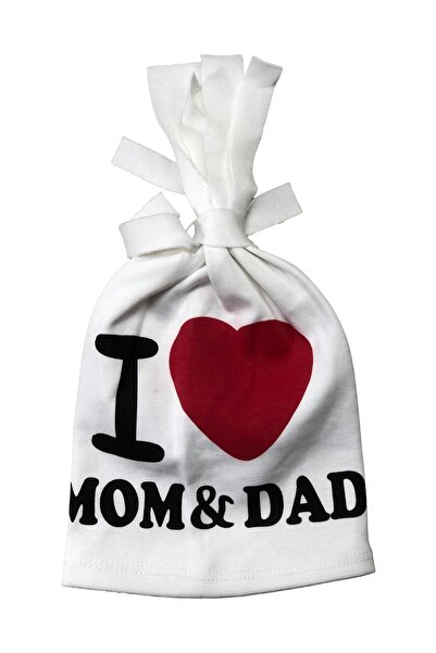 Minitoy Kukuletalı Mom Dad Baskılı Bebek Bere