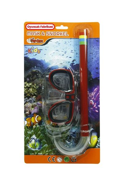 Oyuncakfabrikasi Red Children's Snorkel Mask and Sea Goggles Set for Ages over 3
