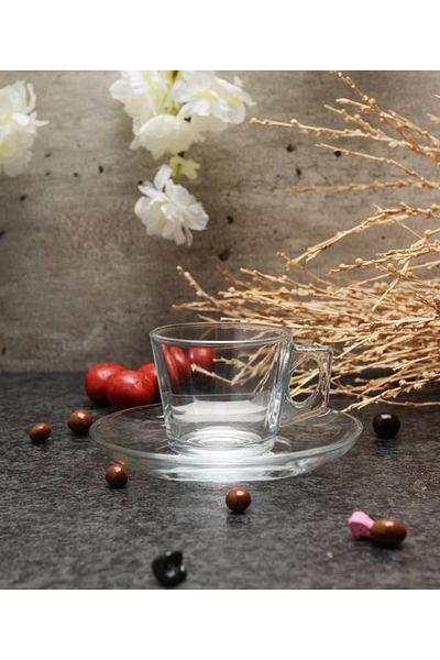 Paşabahçe مجموعة من 6 فناجين قهوة إسبرسو زجاجية سعة 80 سم مكعب من فيلا بحجم القهوة التركية الصغيرة