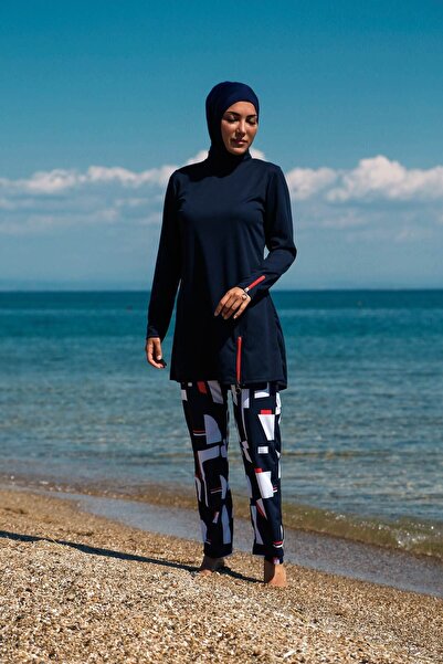 Riva Mera Μαγιό Hijab με μοτίβο λεπτομερούς σχεδίασης Rivamera R1112