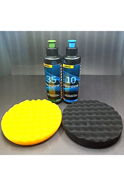 MİRKA Pasta Cila Seti Epoksi Parlatma Polisaj Seti 250 Ml 250 Ml Yumuşak Siyah Ped Orta Sertlik Sarı Ped