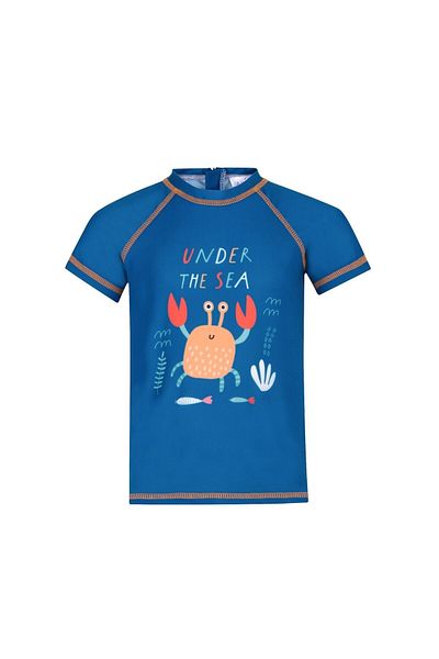 Adasea Crab Patterned T-Shirt Shorts Two-piece Swimsuit