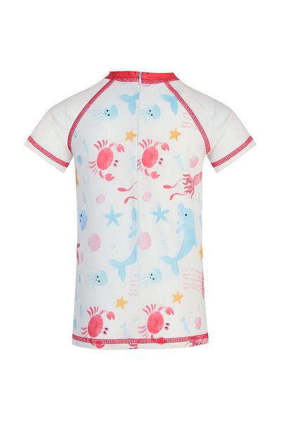 Adasea Sea Patterned T-Shirt Shorts Two-piece Swimsuit