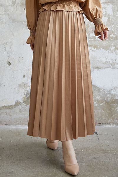InStyle Δερμάτινη φούστα Alfea Look - Σκούρο Μπεζ