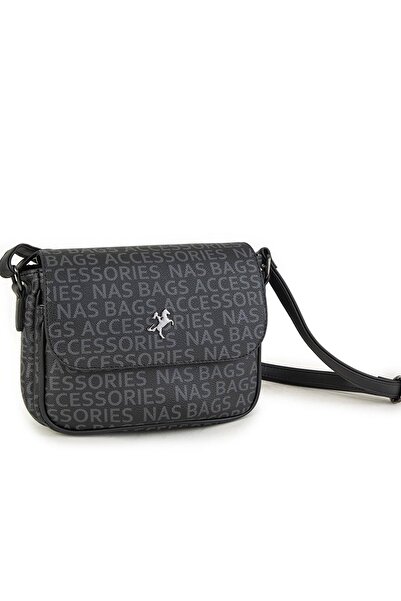 By Hakan Nas Bag-1289 Written Geantă de umăr pentru femei Geantă de mană neagră