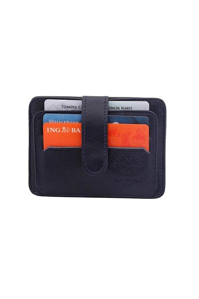 By Hakan West Polo 115 Γνήσιο Δερμάτινο Πορτοφόλι Κάρτας Dark-navy