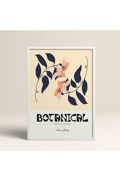 HOMEPACK Tablou cu rame din lemn alb Poster cu rame Decor artistic modern de perete (FLOWER104-WHITE-30X40)
