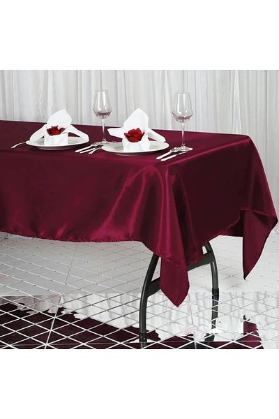 PratikDikisco Burgundy Satin Tablecloth