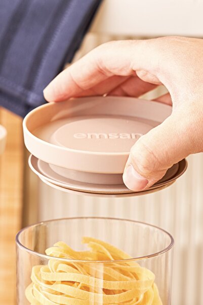 Emsan Arya 6'lı Büyük Kavanoz/saklama Kabı Bej