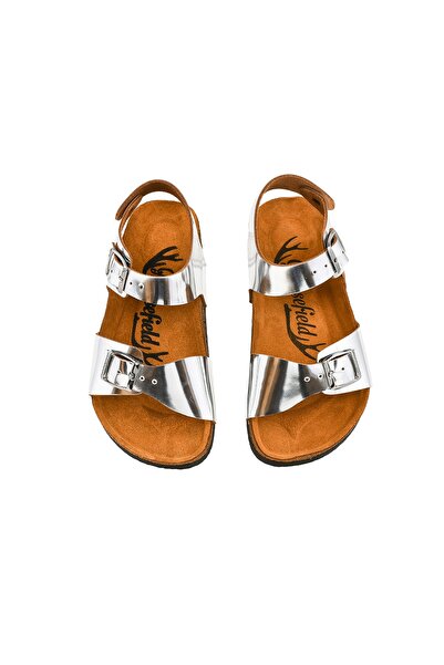Moosefield Kids Sandale unisex argintii din piele naturală pentru copii