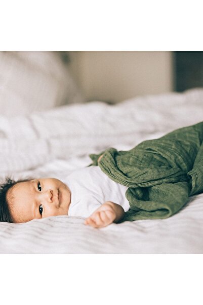 Tinybabyconcept Soft Organic %Cotton Single Layer Muslin Baby Swaddle Cover 3-Piece Set Baby Blanket Stroller Cover