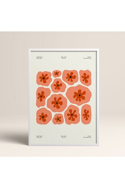 HOMEPACK Tablou cu rame din lemn alb Poster cu rame Decor artistic modern de perete (FLOWER118-WHITE-50X70)
