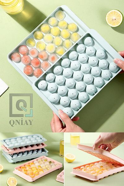 Kalsiyum Mood Round Sphere Ice Cube Tray 33 Compartment Ball Ice Mold Cube Icebox Drip Ice Mold Cocktail