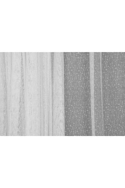 AKÇA TEKSTİL Brs Raschel Model Off White Color Single Wing Ready Planted Pleated Background Curtain 300*260 Cm