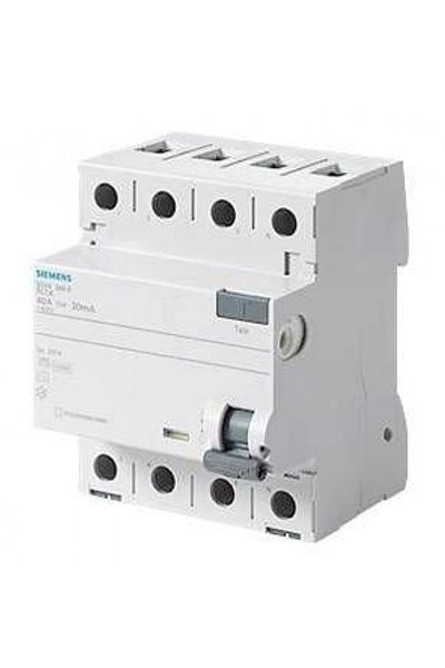 Siemens Three Phase 3X40Amp 30Ma 5Sv5344-6 Residual Current Relay 4Pol 400V