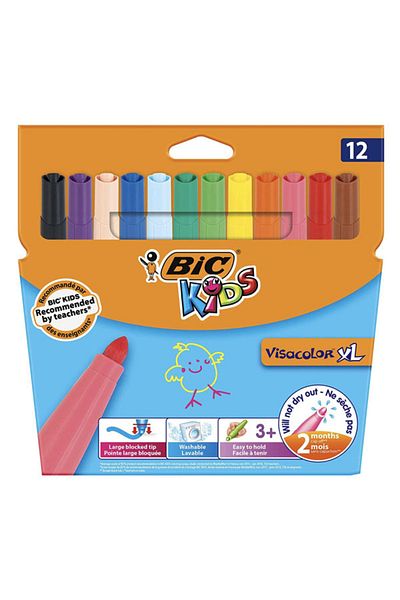 Bic Visa XL Jumbo 12-Pack Crayons - Felted,8922231