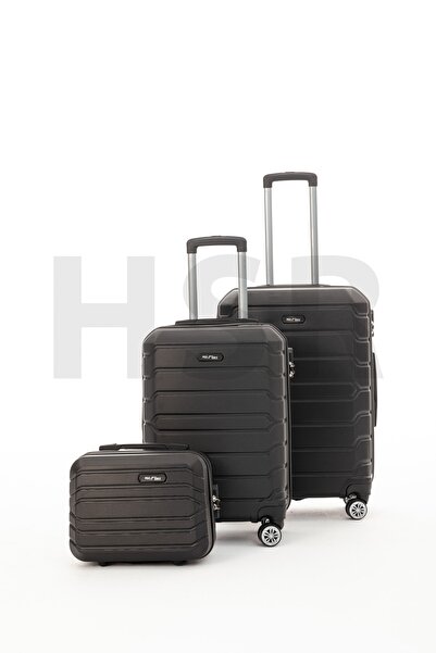 HSR Elegant Abs Kabin Orta Ve Makyaj Boy 3 Lü Valiz Seti