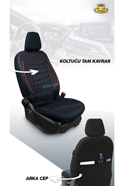 Modern Garaj Renault R9 Broadway R12 Toros, R11 Flash, R19 Europa Gofrajlı Oto Koltuk Kılıfı Seti