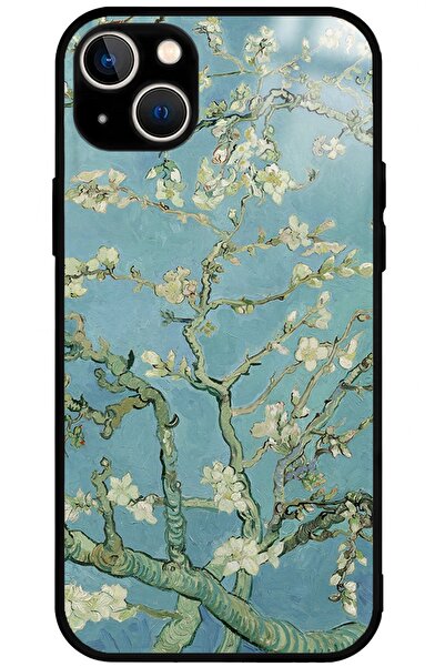 WANNA PROTECT Iphone 13 Premium Kamera Korumalı Van Gogh Almond Blossom Desen...