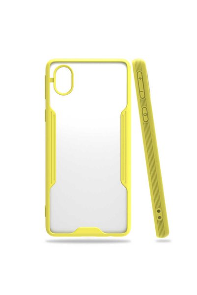 ZM STORE جراب سامسونج جالاكسي A01 كور مع حماية للكاميرا وغطاء بارفيه شفاف من ...