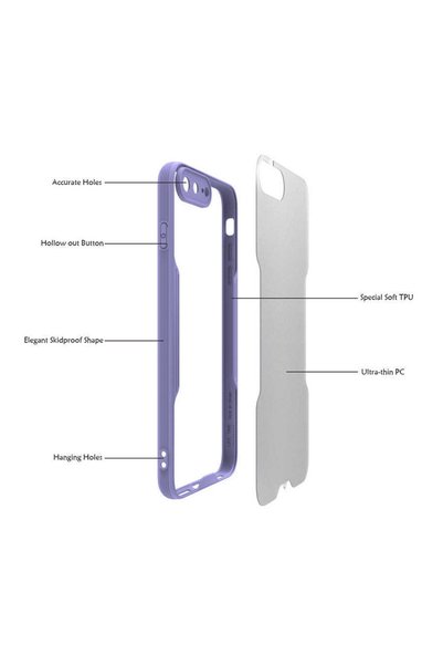 ZM STORE Apple iPhone 8 Plus Case Frosted Transparent Parfait Cover with Camera Protection on the Back