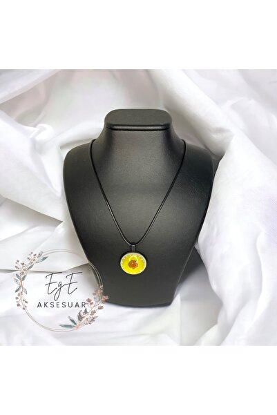 moonglare Yellow Floral Epoxy Necklace