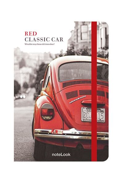 Scrikss Notelook Red Classic Car A6 Unlined Notebook
