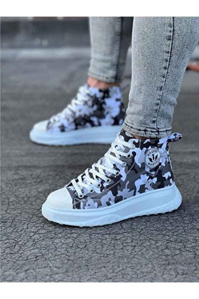 BPM Wagoon Wg017 Pantofi ocazional militar cu jumătate de gleznă albă