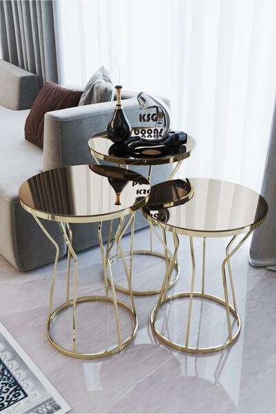 KASGER Kum Saati Zigon Sehpa Bronz Ayna