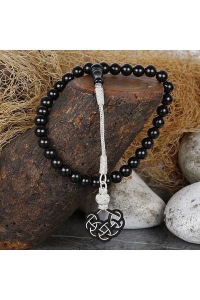 TESBİHCİBABA Knitted Wedged Oltu Stone Rosary